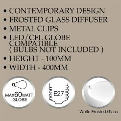 Promo ✨ Luce Bella 40cm Frosted Glass Ceiling Light White / Chrome - To Australia ❤️ -Luce Bella Online Shop 137089ac0d3d43acb135b6e04672016c