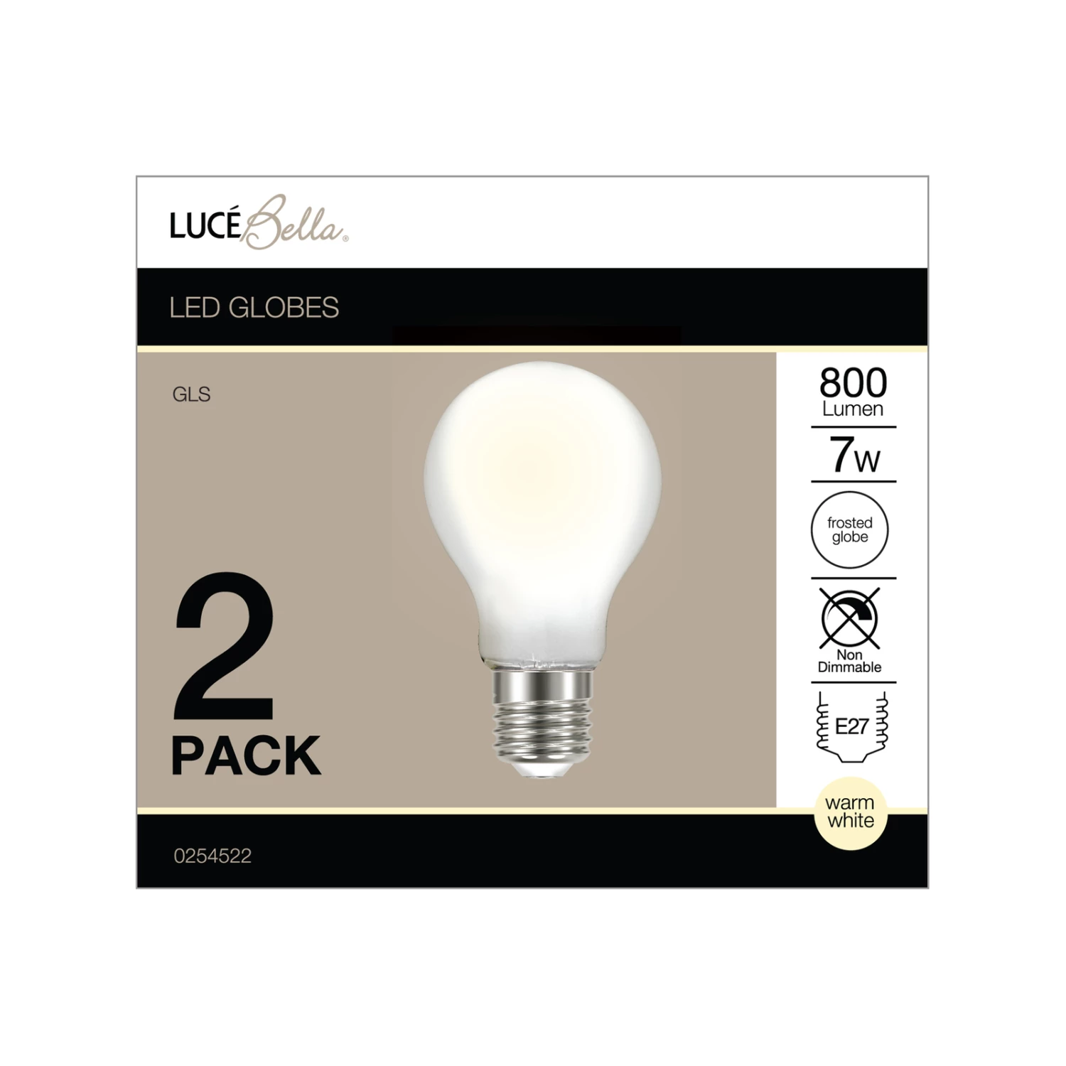 New ๐ Australia Sale - Luce Bella GLS Filament ES LED 800 Lumen Warm White, Frosted 7W Globe 2Pk Other ๐ 4 New ๐ Australia Sale - Luce Bella GLS Filament ES LED 800 Lumen Warm White, Frosted 7W Globe 2Pk Other ๐ - Image 2