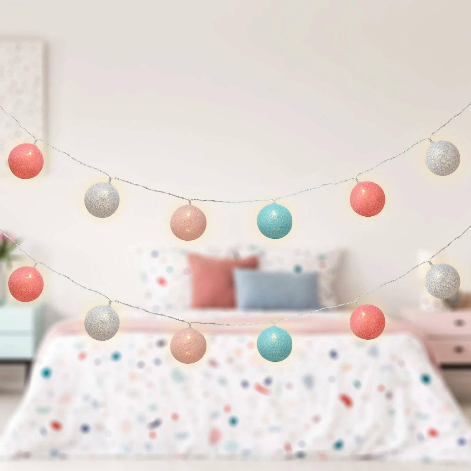 Best Sale ๐ Australia Sale - Luce Bella 6cm Battery Operated Cotton Ball String Lights - 16 Pack Multi ๐ 4 Best Sale ๐ Australia Sale - Luce Bella 6cm Battery Operated Cotton Ball String Lights - 16 Pack Multi ๐ - Image 2