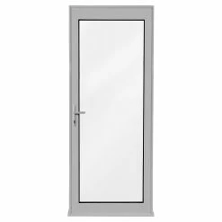 Cheap 🌟 Polar Eco-View Windows 2040 X 820mm Silver Grey Aluminium Entry Door - To Australia 🔔