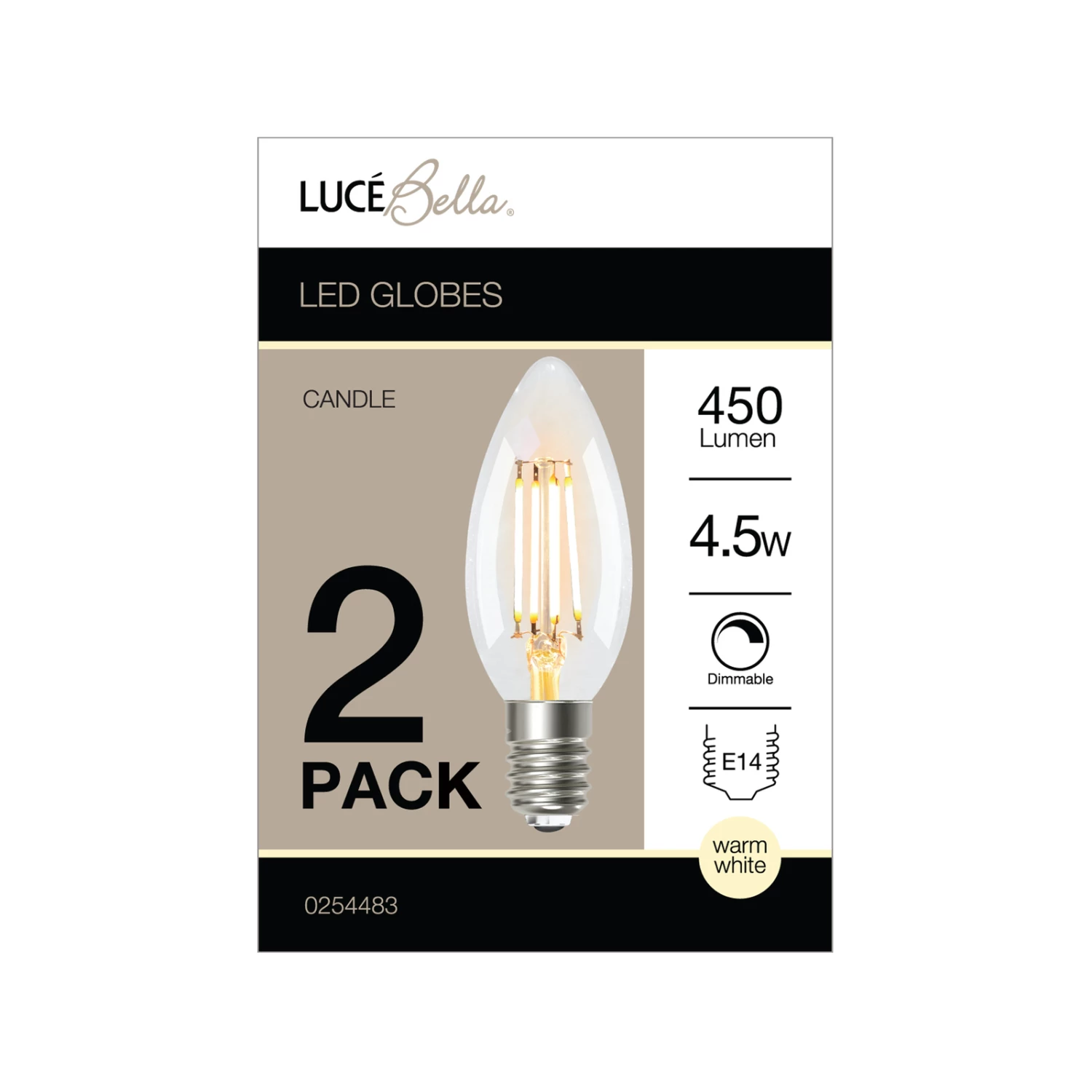 Outlet ๐ Luce Bella Candle Filament E14 LED 450 Lumen, Dimmable, Warm White 4.5W Globe 2Pk Other - To Australia ๐ฏ 4 Outlet ๐ Luce Bella Candle Filament E14 LED 450 Lumen, Dimmable, Warm White 4.5W Globe 2Pk Other - To Australia ๐ฏ - Image 2