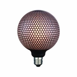 Cheapest 😉 Luce Bella 4W 170lm G125 Black Honeycomb Pattern Dimmable LED E27 Globe - To Australia ❤️