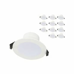 Coupon 😍 Australia Only - Luce Bella 8W 90mm Tri-CCT LED Downlight - 12 Pack White 🔔