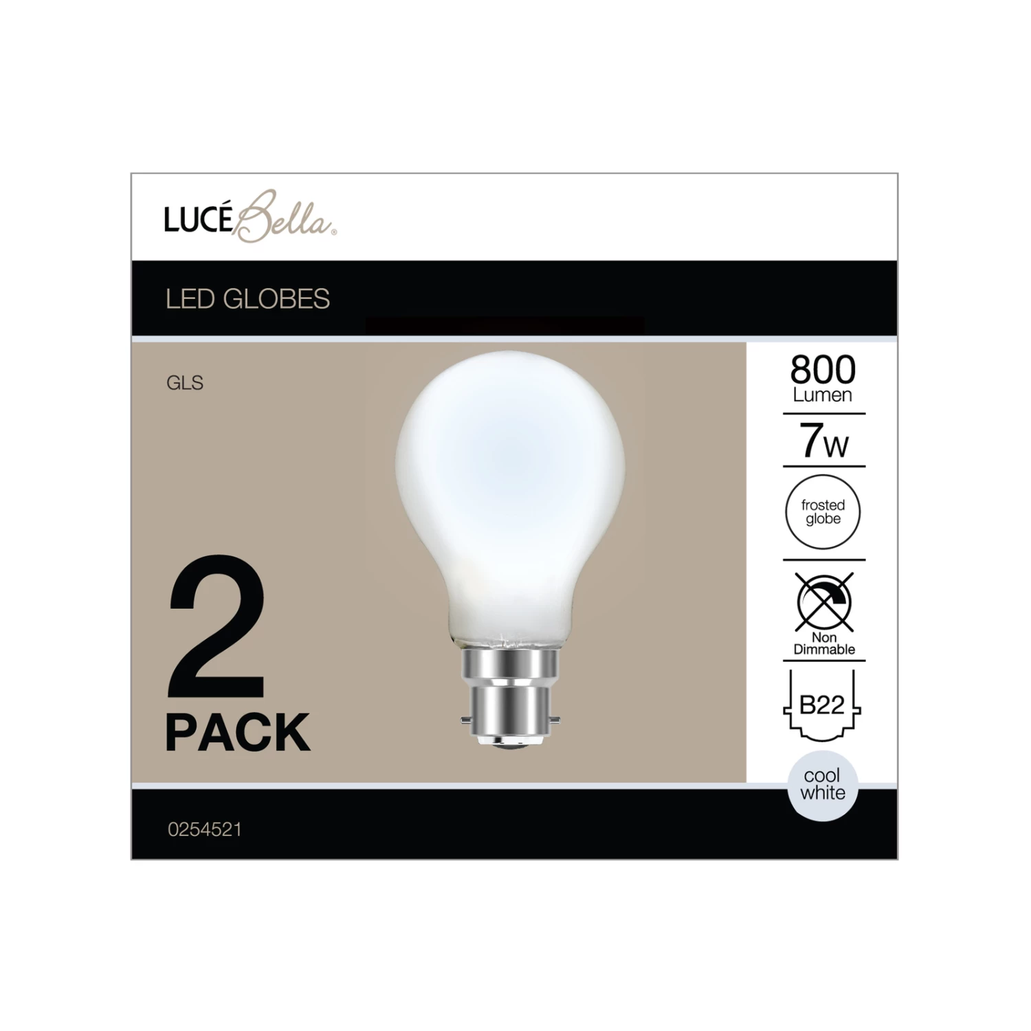 Top 10 👏 Australia Sale - Luce Bella GLS Filament B22 LED 800 Lumen Cool White, Frosted 7W Globe 2 Pack Other 😍 4 Top 10 👏 Australia Sale - Luce Bella GLS Filament B22 LED 800 Lumen Cool White, Frosted 7W Globe 2 Pack Other 😍 - Image 2